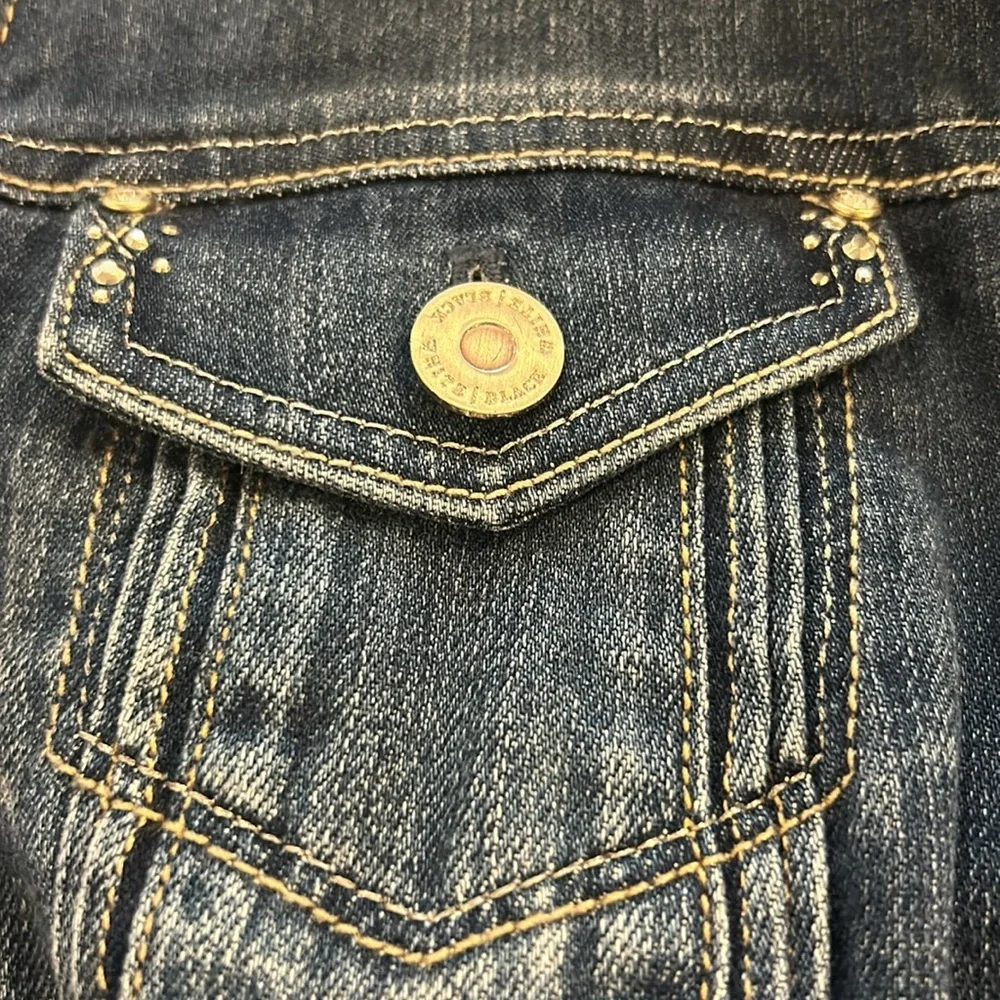 WHBM Embellished Denim Jacket, Size 2 - Picture 10 of 14